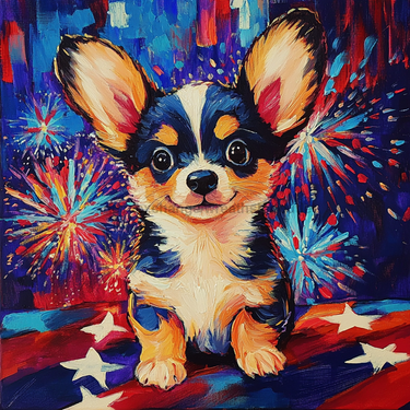 Patriotic Dog Sign, DCO-13383, Sign For Wreath, 10x10